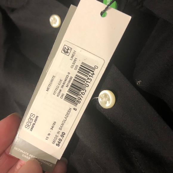 Long sleeve black button down dress shirt. - Picture 3 of 5